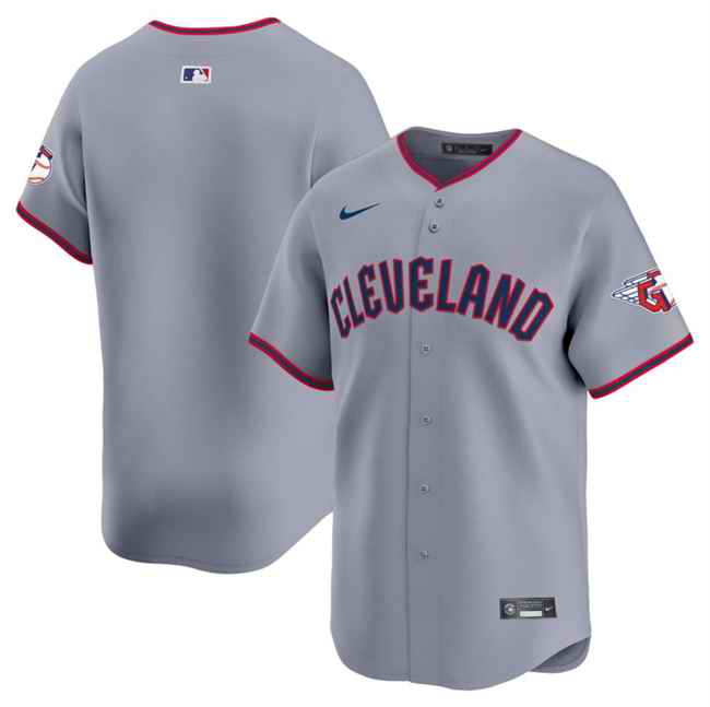 Men's Cleveland Guardians Blank Grey 2025 Alternate Limited Stitched Baseball Jersey