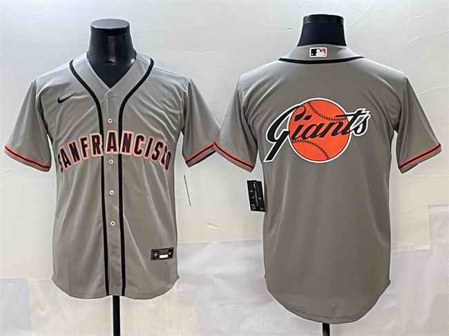 Men's San Francisco Giants Gray Team Big Logo Cool Base Stitched Jersey