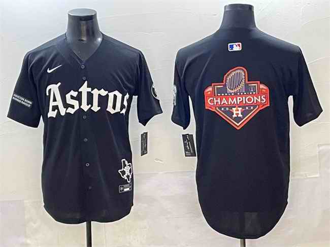 Men's Houston Astros Team Big Logo Black Gothic 'Houston Born Barrio Raised' Limited Stitched Baseball Jersey