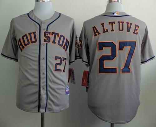 Astros #27 Jose Altuve Grey Cool Base Stitched Jersey