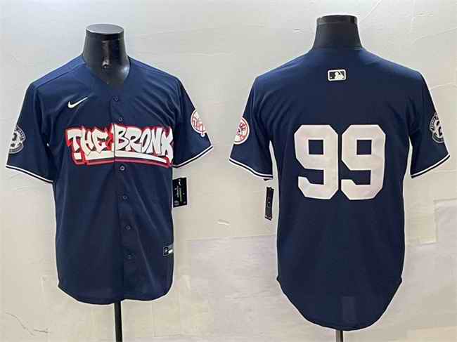 Men's New York Yankees #99 Aaron Judge Navy Bronx Graffiti Vapor Limited Stitched Baseball Jersey