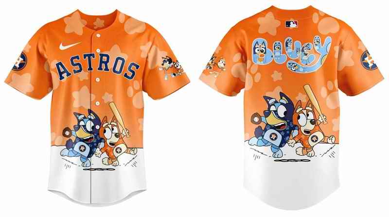 Men's Houston Astros Orange Bluey and Bingo Limited Baseball Jersey