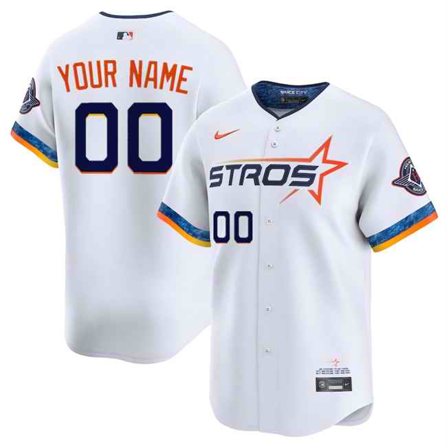Men's Houston Astros Active Player Custom White 2025 City Connect Limited Stitched Baseball Jersey