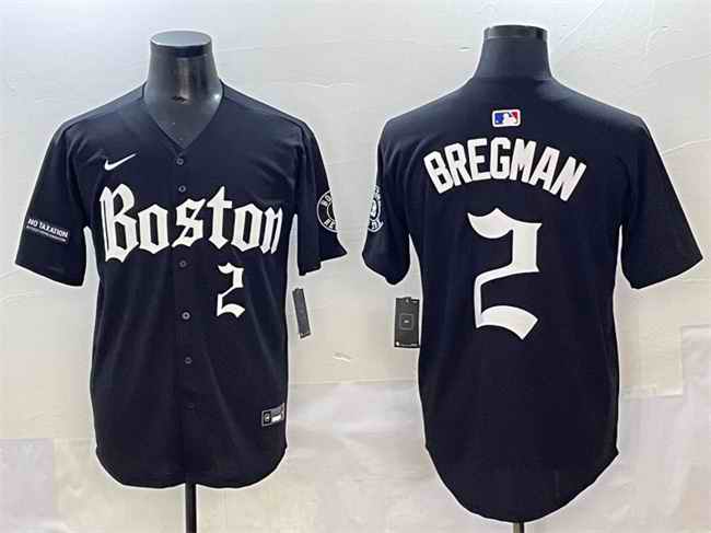 Men's Boston Red Sox #2 Alex Bregman Black Gothic Vapor Limited Stitched Baseball Jersey
