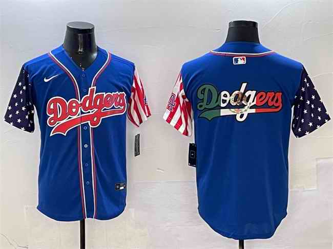 Men's Los Angeles Dodgers Team Big Logo Royal Limited Stitched Baseball Jersey