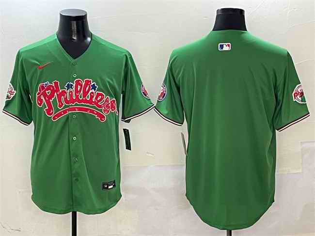 Men's Philadelphia Phillies Blank Green Phanatic Limited Stitched Jersey