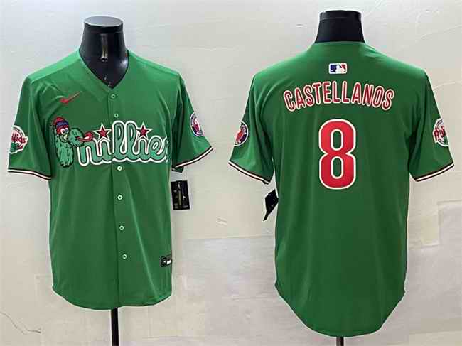 Men's Philadelphia Phillies #8 Nick Castellanos Green Phanatic Limited Stitched Jersey