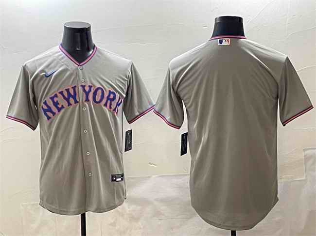 Men's New York Mets Blank Grey 2025 Limited Stitched Baseball Jersey