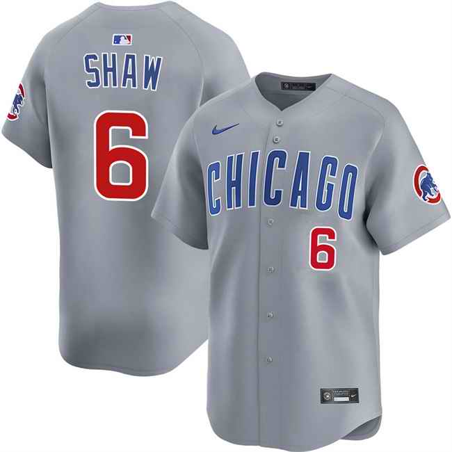 Men's Chicago Cubs #6 Matt Shaw Grey Limited Stitched Baseball Jersey