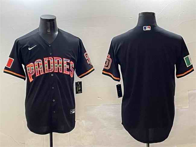 Men's San Diego Padres Blank Black Mexico Cool Base Stitched Baseball Jersey