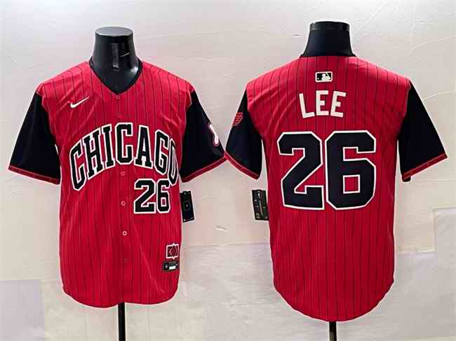 Men's Chicago White Sox #26 Korey Lee Red/Black 2025 City Connect Limited Stitched Baseball Jersey