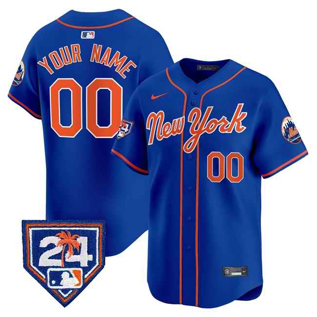 Men's New York Mets Active Player Custom Royal 2024 Spring Training Vapor Premier Limited Stitched Baseball Jersey
