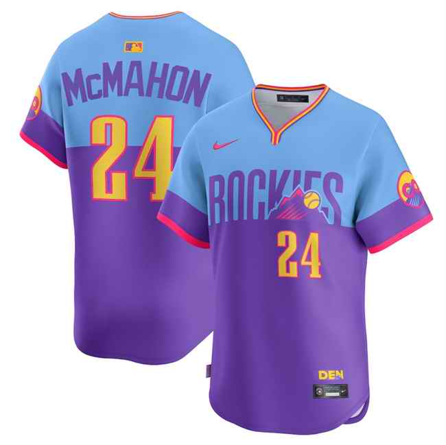 Men's Colorado Rockies ACTIVE PLAYER Custom Purple/Light Blue 2025 City Connect Limited Stitched Baseball Jersey