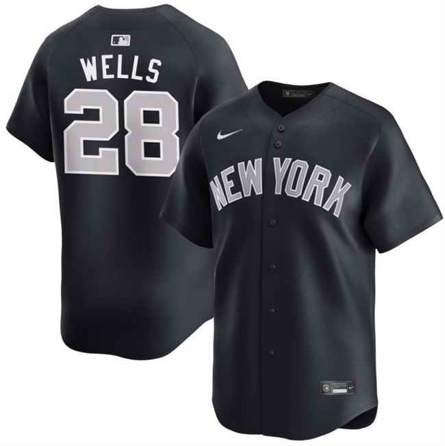 Men's New York Yankees #28 Austin Wells Navy 2025 Alternate Limited Stitched Baseball Jersey