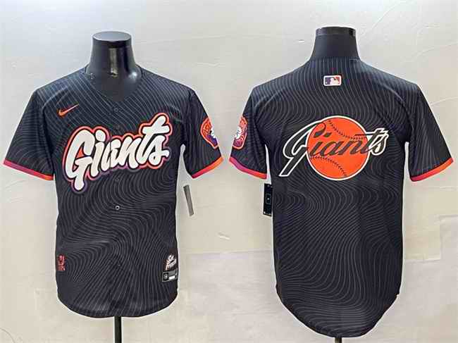 Men's San Francisco Giants Team Big Logo Anthracite 2025 City Connect Limited Stitched Baseball Jersey 002