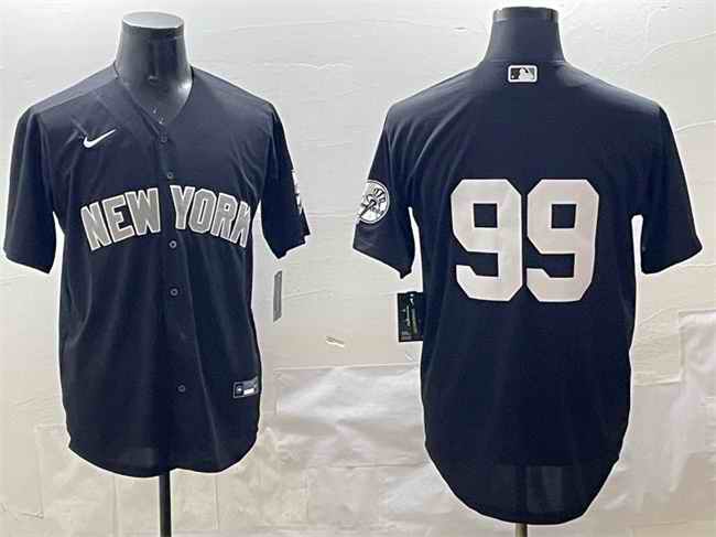 Men's New York Yankees #99 Aaron Judge Black Cool Base Stitched Baseball Jersey