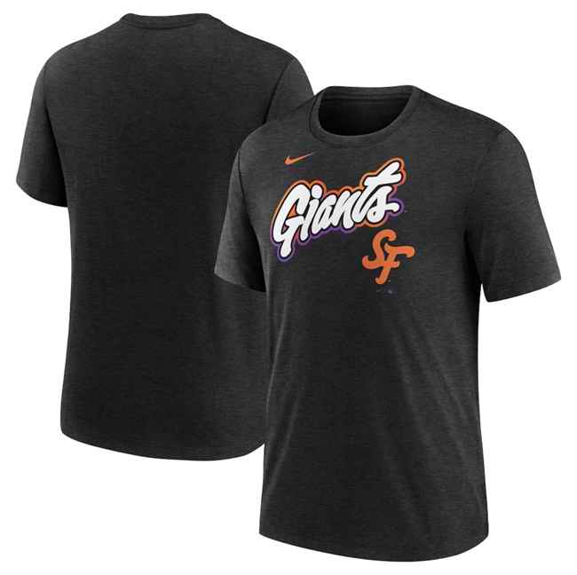Men's San Francisco Giants Heather Black 2025 City Connect Tri-Blend T-Shirt