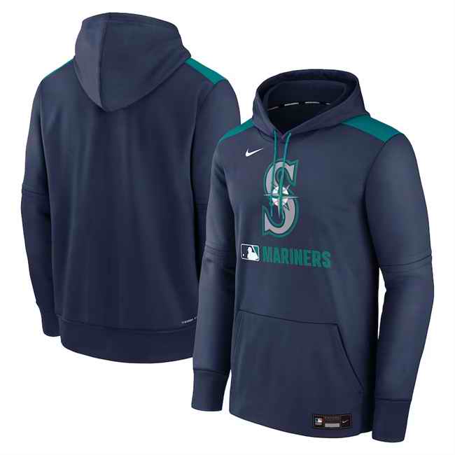 Men's Seattle Mariners Navy Collection Performance Pullover Hoodie
