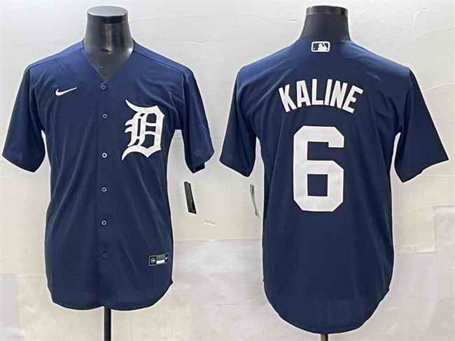 Men's Detroit Tigers #6 Al Kaline Navy Cool Base Stitched Baseball Jersey