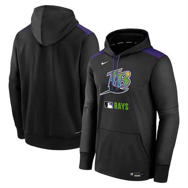 Men's Tampa Bay Rays Black Collection Performance Pullover Hoodie
