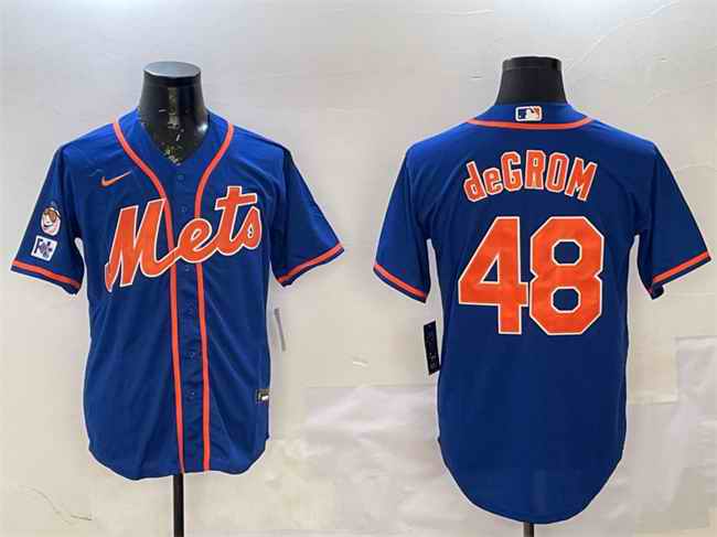 Men's New York Mets #48 Jacob deGrom Royal 2025 Spring Training Cool Base Stitched Baseball Jersey