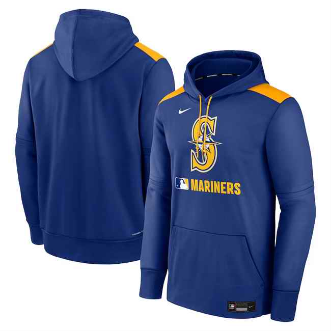 Men's Seattle Mariners Royal Collection Performance Pullover Hoodie