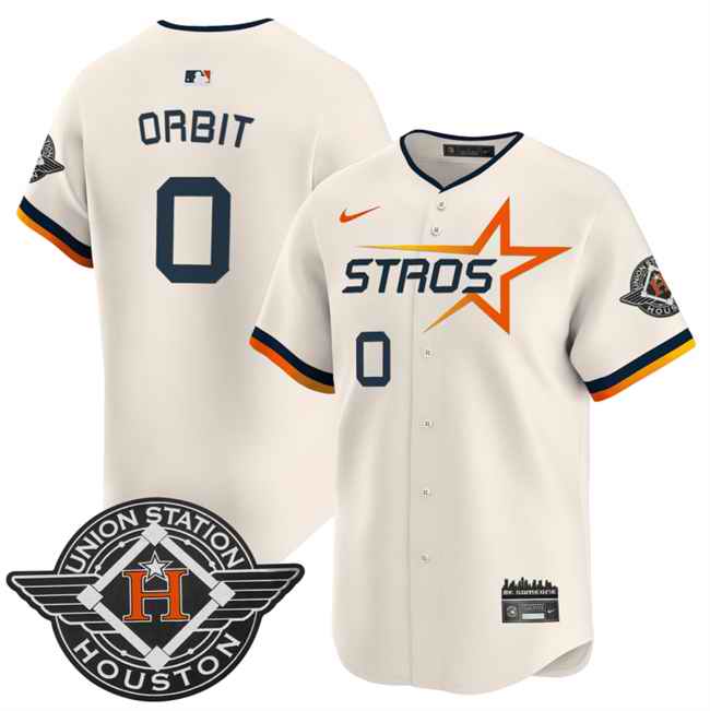 Men's Houston Astros #0 Orbit Cream 2025 City Connect Limited Stitched Baseball Jersey
