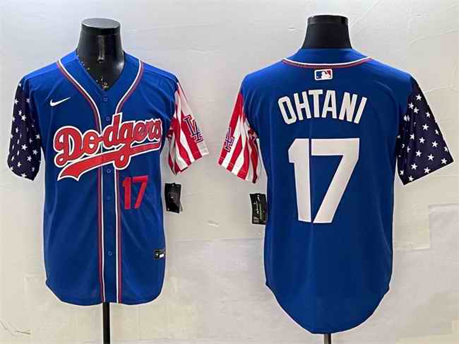 Men's Los Angeles Dodgers #17 Shohei Ohtani Royal American Style Limited Stitched Baseball Jersey