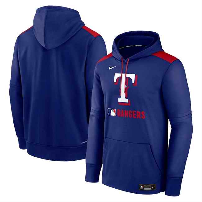 Men's Texas Rangers Royal Collection Performance Pullover Hoodie