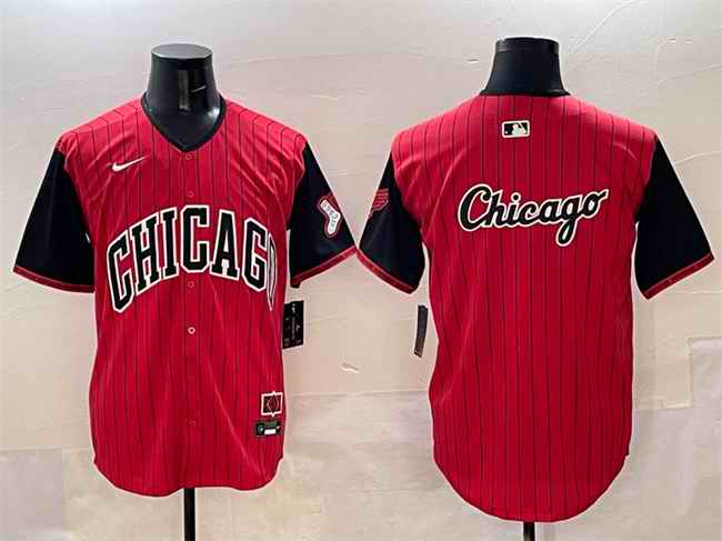 Men's Chicago White Sox Team Big Logo Red/Black 2025 City Connect Limited Stitched Baseball Jersey 003