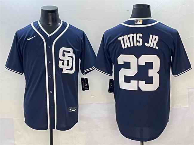 Men's San Diego Padres #23 Fernando Tatis Jr. Navy Cool Base Stitched Baseball Jersey