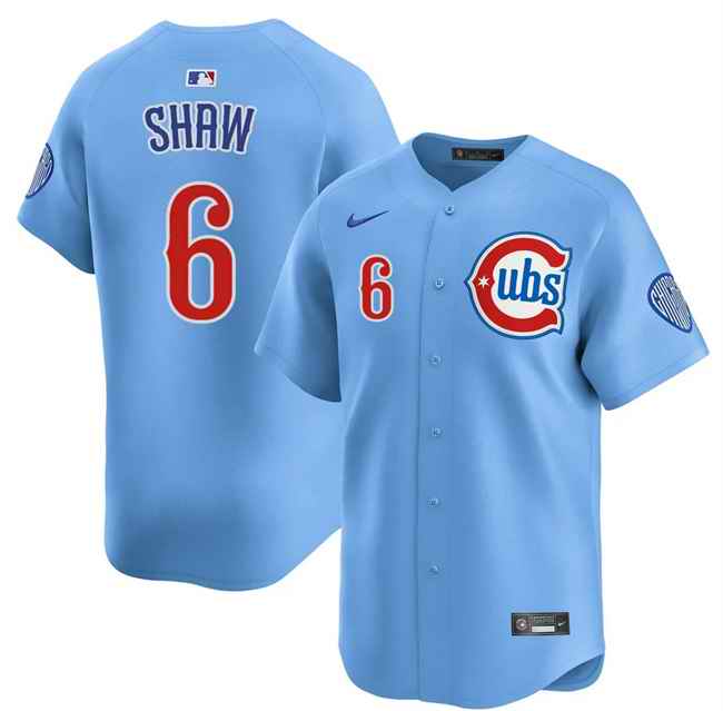 Men's Chicago Cubs #6 Matt Shaw Blue 2024/25 2nd Alternate Limited Stitched Baseball Jersey