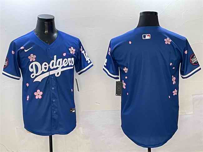 Men's Los Angeles Dodgers Blank Royal 2025 Tokyo Series Limited Stitched Baseball Jersey