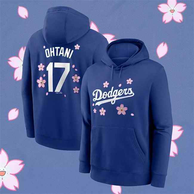 Men's Los Angeles Dodgers #17 Shohei Ohtani Royal 2025 Tokyo Series Pullover Hoodie