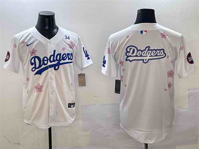 Men's Los Angeles Dodgers Team Big Logo White 2025 Tokyo Series Limited Stitched Baseball Jersey