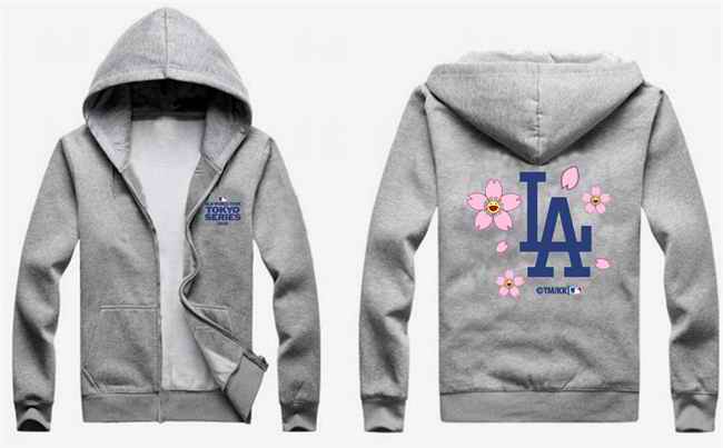 Men's Los Angeles Dodgers Gray 2025 Tokyo Series Full-Zip Hoodie