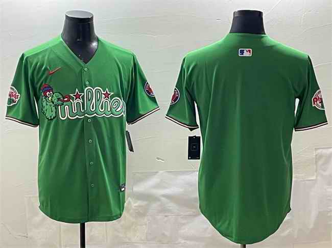 Men's Philadelphia Phillies Blank Green Phanatic Limited Stitched Jersey