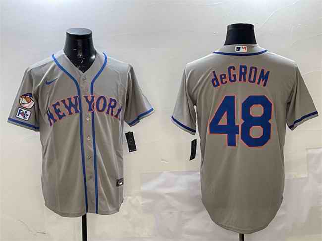 Men's New York Mets #48 Jacob deGrom Grey 2025 Spring Training Cool Base Stitched Baseball Jersey