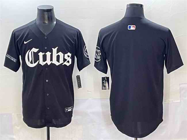 Men's Chicago Cubs Blank Black 'Gothic North Side Edition' Vapor Premier Limited Stitched Baseball Jersey