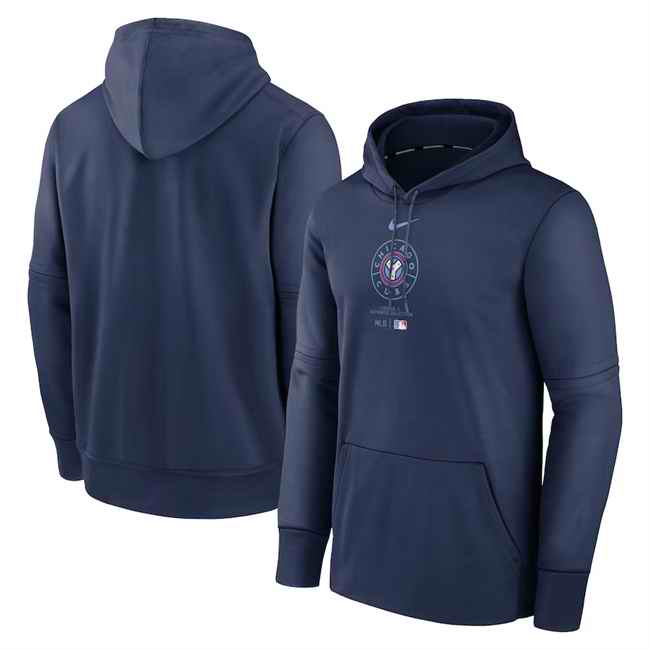 Men's Chicago Cubs Navy Collection City Connect Practice Performance Pullover Hoodie