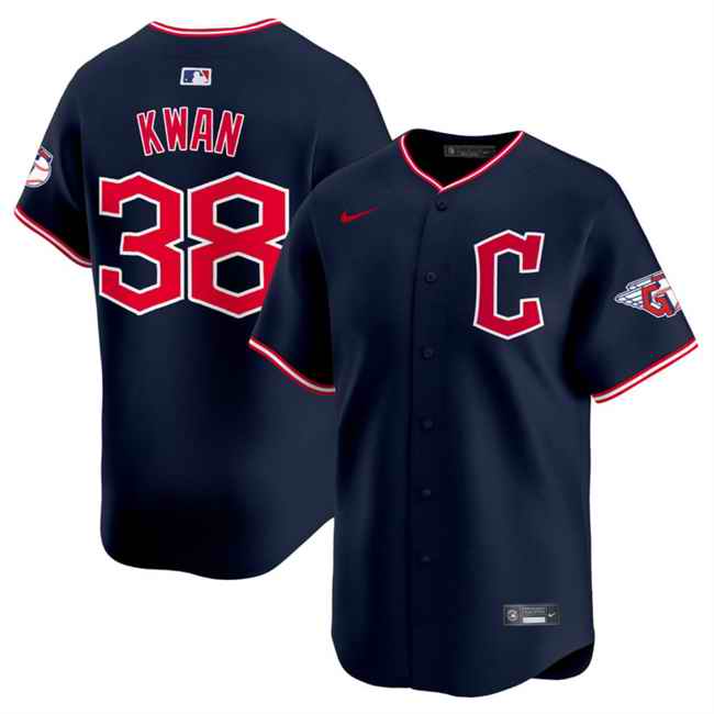 Men's Cleveland Guardians #38 Steven Kwan Navy 2025 Alternate Limited Stitched Baseball Jersey
