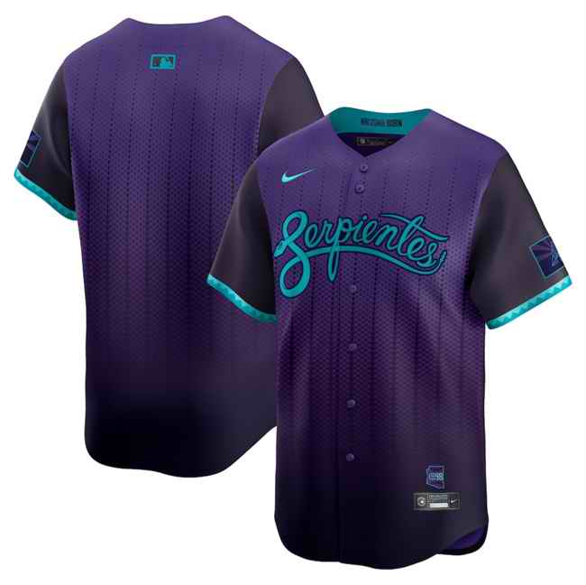 Men's Arizona Diamondbacks Blank Purple 2025 City Connect Limited Stitched Baseball Jersey