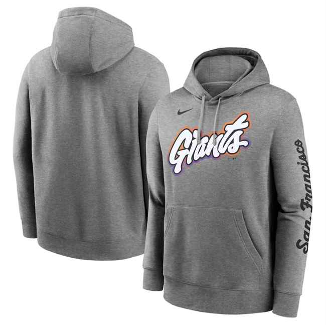 Men's San Francisco Giants Heather Charcoal 2025 City Connect French Terry Club Pullover Hoodie