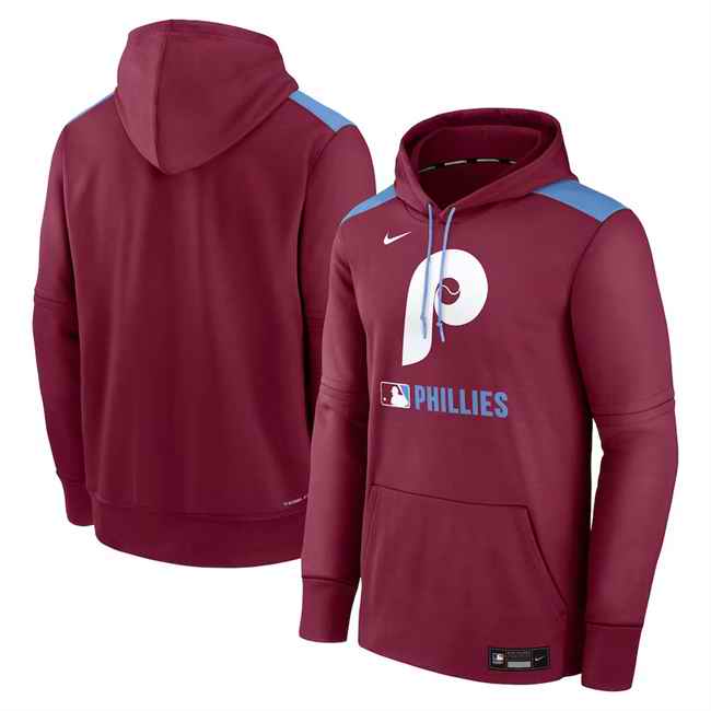 Men's Philadelphia Phillies Burgundy Collection Performance Pullover Hoodie