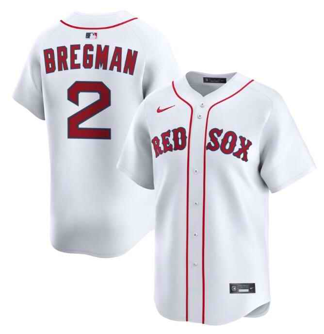 Men's Boston Red Sox #2 Alex Bregman White 2024 Home Limited Stitched Baseball Jersey