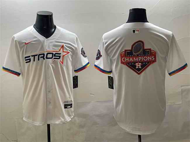 Men's Houston Astros Team Big Logo White 2025 City Connect Limited Stitched Baseball Jersey 004