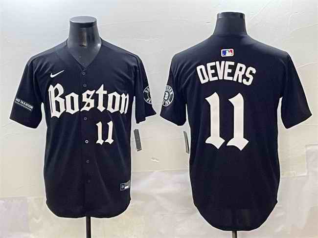 Men's Boston Red Sox #11 Rafael Devers Black Gothic Vapor Limited Stitched Baseball Jersey