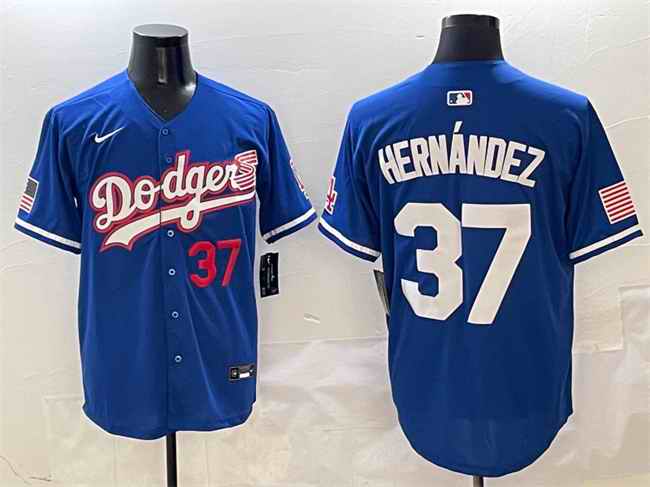 Men's Los Angeles Dodgers #37 Teoscar Hern