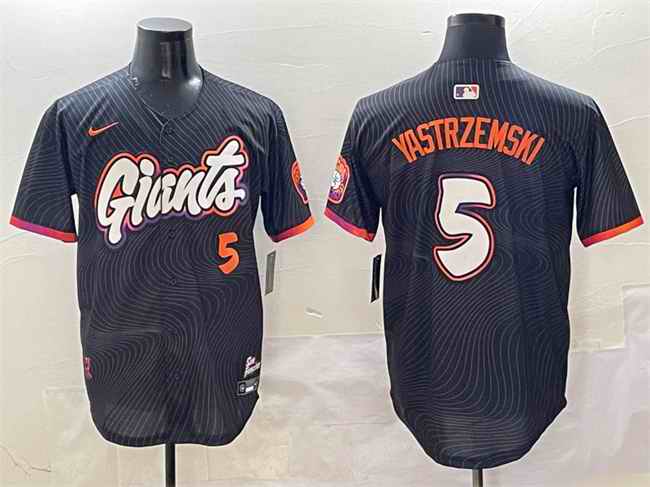 Men's San Francisco Giants #5 Mike Yastrzemski Anthracite 2025 City Connect Limited Stitched Baseball Jersey