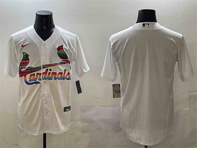 Men's St. Louis Cardinals Blank White Cool Base Stitched Baseball Jersey